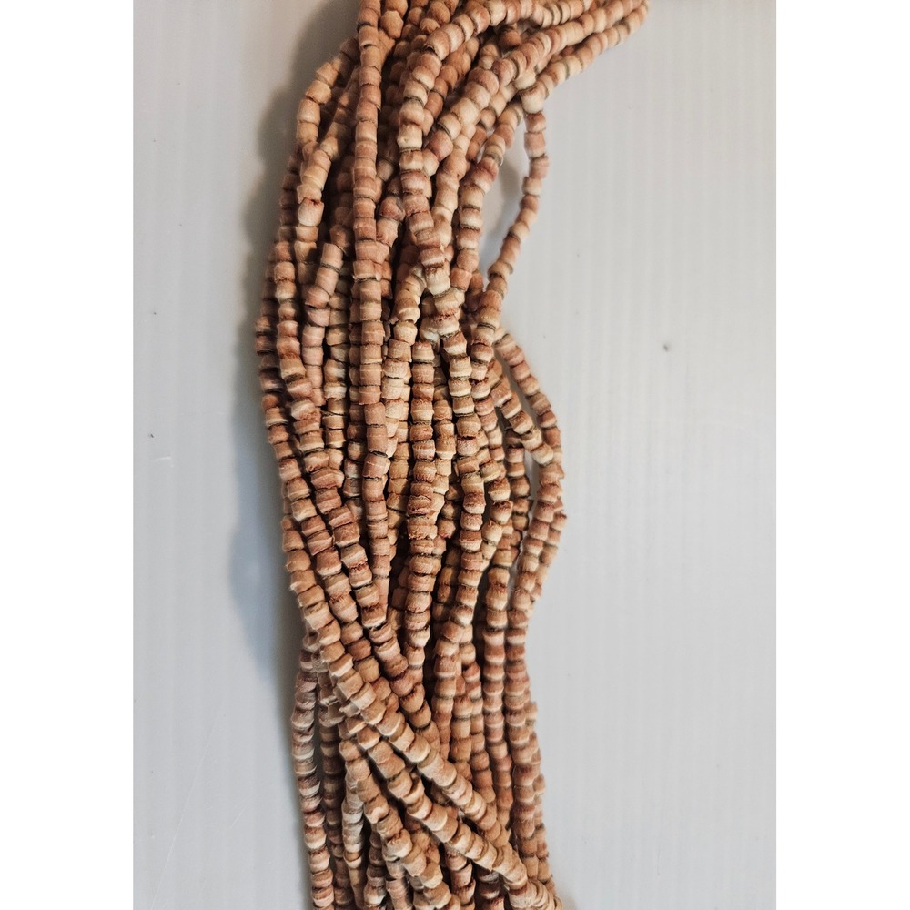 Vintage Multi Strand Seed Bead Bone Statement Necklace Boho Tribal Asymmetrical - Picture 4 of 6